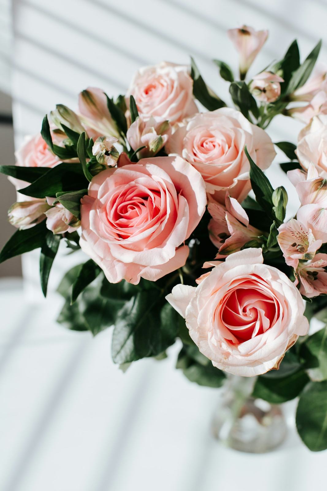 Roses in a glass vase